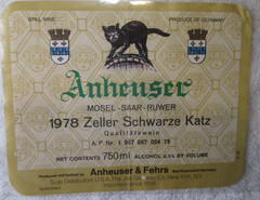 Vintage German Wine Label 1978 Mosel Saar Ruwer Germany Black Cat