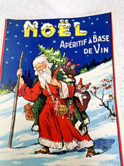 Vintage European Litho Paper Santa Claus Noel Aperitif Base De Vin Wine Label