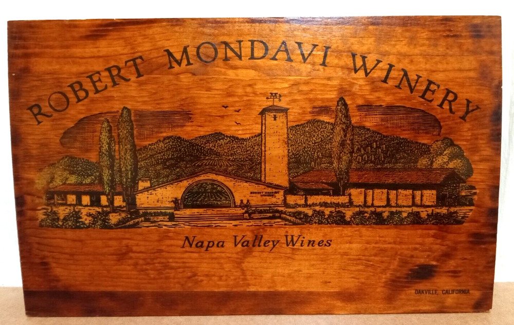 Vintage Robert Mondavi Winery Wooden Sign Napa Valley 24&Prime; x 15&Prime;