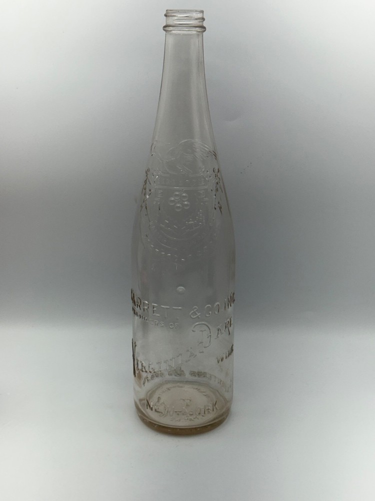 Vintage 12&Prime; Garrett Co. Virginia Dare Wine 4/5 Quart Glass Bottle, Nice