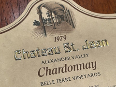 Mint 1979 Gold Chateau St Jean Chardonnay Napa Sonoma Wine Label Mini Poster