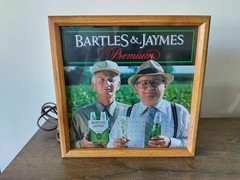 Vintage 1980s Bartles & Jaymes Lighted Bar Sign Frank & Ed Advertising Display