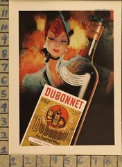 1959 DUBONNET FRENCH WOMAN PAINT WINE ALCOHOL DRINK VINTAGE ART AD ZC39