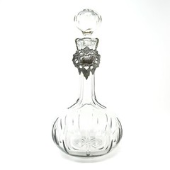 Port Wine Label Silver Diecast Bottle Ticket Decanter Label Chain Grape Cherubs