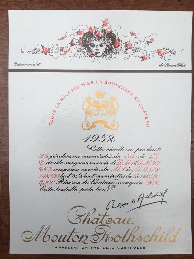 The 1952 Chateau Mouton Rothschild (Specimen) – Label By: Leonor Fini
