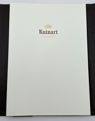 Ruinart Champagne Brown Leather Notebook Cover, Notepad & Giftbag – Luxury