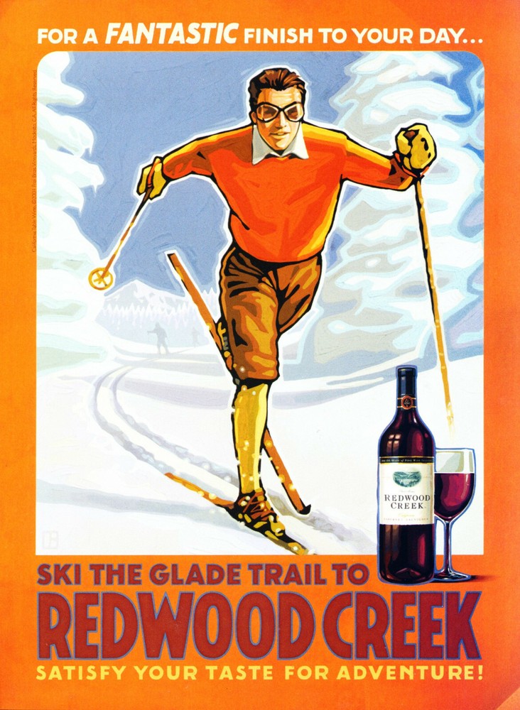 REDWOOD CREEK WINE AD #4 RARE 2004 OUT OF PRINT « SKI THE GLADE TRAIL TO… »
