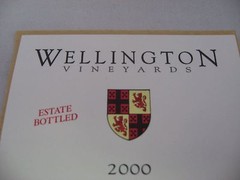 2000 Wellington Vineyards Port Wine Label Sonoma Valley Old Vines Estate