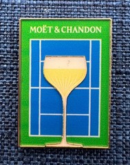 Moet & Chandon Champagne Lapel Pin Badge US Open Tennis Court & Goblet New