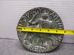 CERAMIC? Marker Dish, WALL, ASHTRAY Mounted Knight Champagne Taittinger Reims
