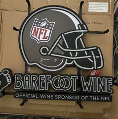 Barefoot Wine NFL Official Wine Sponsor Light-Up Sign, Helmet Design 24”x 20”