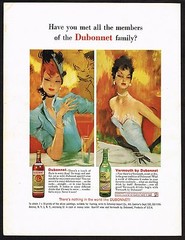 1960s Vintage Dubonnet Wine Vermouth Liquor Retro Bar Decor Art Print Ad