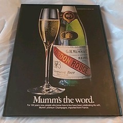 Mumm&rsquo;s Champagne Cordon Rouge Print Ad 1980 Framed 8.5X11 Vintage Wall Art