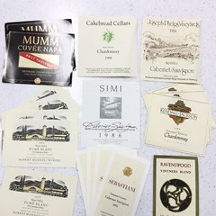 Vintage 80&rsquo;s 90&rsquo;s Wine 56 Labels Lot Red White Scrapbooking Crafting Unused