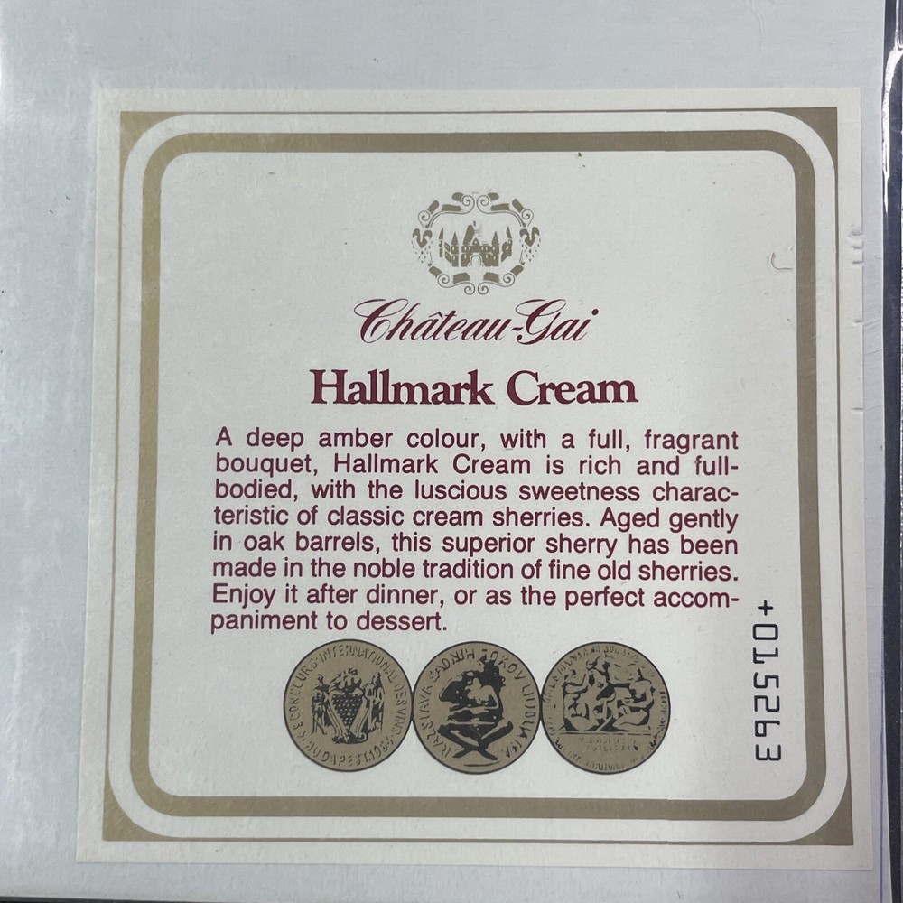 Vintage 1970s Chateau-Gai Hallmark Cream UNUSED Paper Label Niagara Q2159