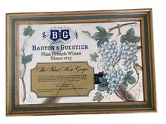 B&G Barton & Guestier mirrored sign advertisement wine man cave bar tray art