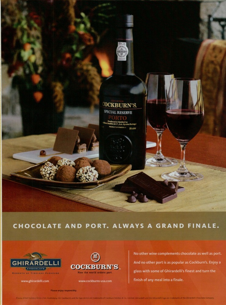 2004 Cockburn&rsquo;s Porto Wine Ghiradelli Chocolate Grande Finale Vintage Print Ad