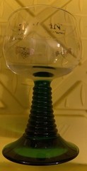 2 Schmitt Sohne W. GERMAN Green Ribbed Stem Wine Glasses 4 oz No Issues 4.5×3”