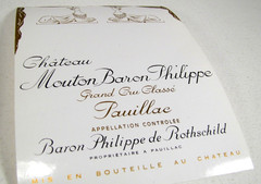 2 Vtg Wine Labels Mouton Baron Philippe de Rothschild Grand Cru Classe Pauillac
