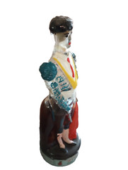1955 GLASS MATADOR BOTTLE BULLFIGHTER DECANTER DALMAU HERMANOS TARRAGONA SPAIN