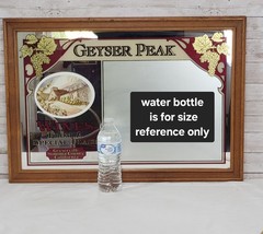 1980s Geyser Peak Winery Promotional Bar Mirror Frosted Signs & Glasswork Vtg