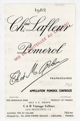 Chateau Lafleur Wine Label 1982 France French Pomerol