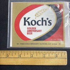 Vintage 1968 Koch&rsquo;s Golden Anniversary Beer UNUSED Paper Label Dunkirk NY Q1987