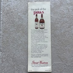 Vintage Great Western Wines Pink Catawba Pink Drink Recipe Advertising Phamplet