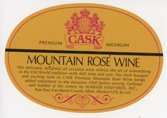 1960s-70s Paw Paw, MI Wine Cask Mountain Rose Wine Warner Vineyards, Inc 2 #2G2