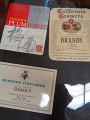 Wine Liquor Alcohol bottle labels collection lot Almaden California Etc.