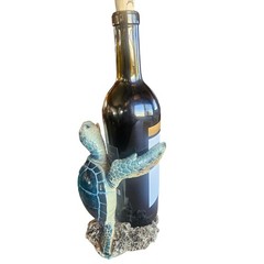 Sea Turtle Wine Bottle Holder Ceramic Heavy Unique