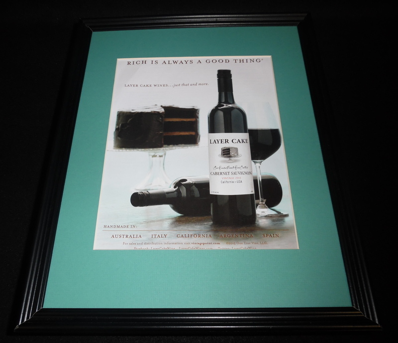 2015 Layer Cake Wine 11×14 Framed ORIGINAL Advertisement C