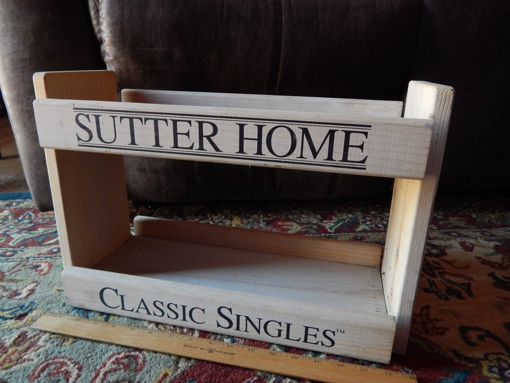 Sutter Home Wines ~ Classic Singles ~ Dual Rack WOOD STORE DISPLAY Ltd Promo