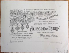 Wine & Spirits 1890 Label/Card Proof From Printer/Lithographer&rsquo;s Archive-Lorgues