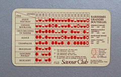 Savour Club French Wine Rating Card 1983
