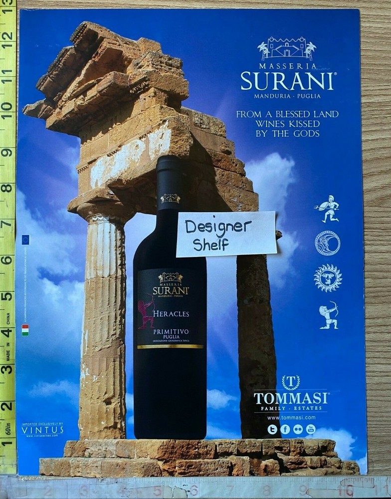 Masseria Surani Heracles Wines 2007 Paper Print Advertisement