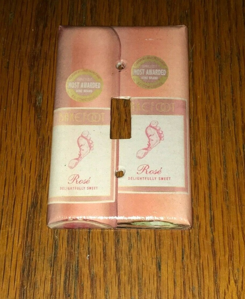 BAREFOOT ROSE WINE BOTTLES LIGHT SWITCH COVER PLATE