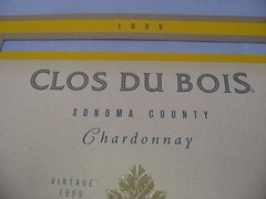 1999 Clos Du Bois Chardonnay Sonoma County Wine Label Collectible Advertising