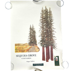 Sequoia Grove Vineyards Cabernet Vtg Poster 19×25 Napa Valley Watercolor Redwood