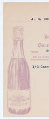 Wine Advertising 1895 Hammondsport NY – Billhead Litho Bottle Sold to Mr Smellie