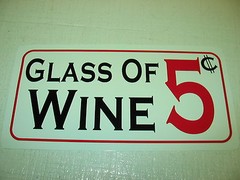 GLASS OF WINE 5 cents Metal Sign Vintage Style Ladies Red White Bottle Cork Box