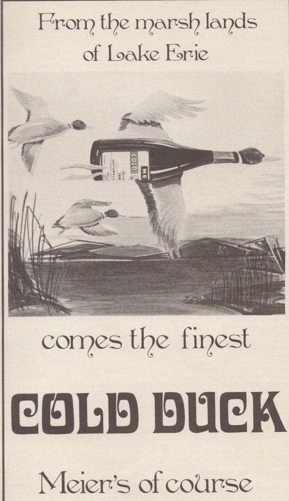 Vintage 1969 Meier&rsquo;s Cold Duck Wine Print Ad Silverton OH Lake Erie Marshland