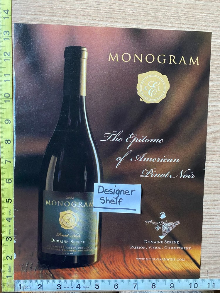 Monogram Domaine Serene Wines 2007 Promotional Print Advertisement