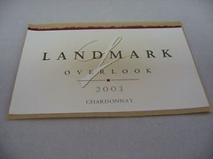 2003 Landmark Overlook Chardonnay Wine Label Collectible Sonoma Valley