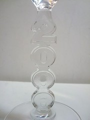 Wyldewood Cellar Winery Elderberry Wine 2000 Y2K Stemmed Fluted Wine Glasses KS