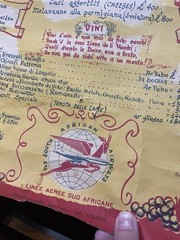 Large Vintage DA MEO PATACCA Rome Italy Restaurant Menu Poster 17”×40&Prime;. 1960&rsquo;s
