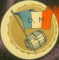 2 Antique Vintage French Patriotic Wine Barrel Label 1920s – 1930s