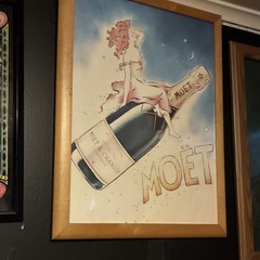 Moet & Chandon Multicolor Wine Advertising Print Framed Art Collectible