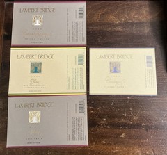 NOS Vintage Lambert Bridge Wine Labels Lot 1988 Cabernet Merlot Chardonnay Fume