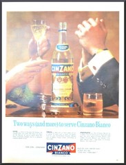1965 Cinzano Bianco Wine vintage original print ad